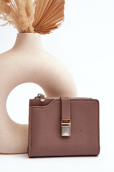 Women's Wallet Purse Made of Faux Leather Light Brown Lazara