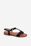 Women's Flat Sandals with Straps S.Barski KV27-010 Black