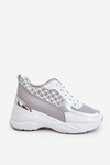 Women's Sport Shoes On The Platform White And Gray Ferrina