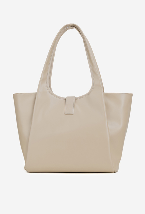 Shopper bag with clip NOBO BAG6010-015 Light beige