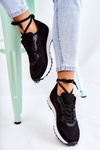Buty Sportowe Damskie Zamsz Czarne Nayla