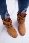 Damskie Botki Na Koturnie A3705 Camel Lucky