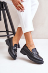 Women's Leather Loafers Black Beanika