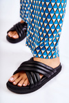 Classic Women's Leather Slippers Black Daron