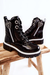 Lacquered Warm Boots With Zipper Black Marcella