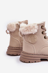 Children's Trapper Boots with Zip and Shearling Beige Marialee