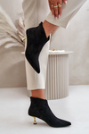 Women's Stiletto Heeled Eco Suede Boots Black Terlena