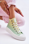 High Platform Sneakers Big Star LL274A190 Yellow-Green