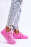 Buty Sportowe Sneakersy Damskie Wsuwane Różowe Rosett