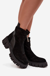 Women's Boots Made of Genuine Suede Lined D A JC52 874 Black