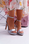 Women's Platform Heeled Sandals Silver Ellania
