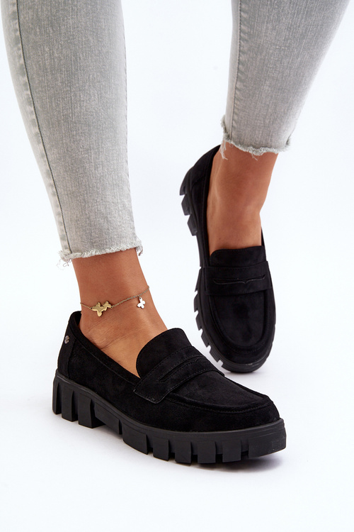 Women's Eco-Suede Moccasins Black Seravisa