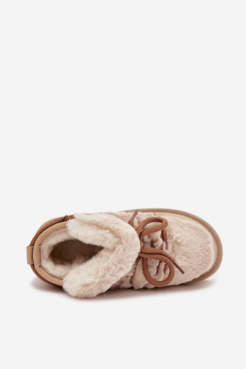 Dziecięce Młodzieżowe Śniegowce Z Futerkiem Beżowe D.Franklin DFSH370011