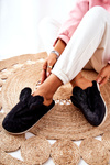Fur Slippers With Ears Black Thorpe 