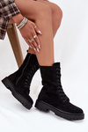 Women's Workery Boots Lined Black Marvielle