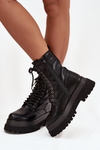 Women's Workery Boots Lined On a Thick Platform Black Felisse
