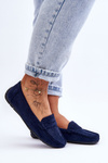Women's Suede Moccasins Navy Lenvie