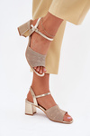 Women's Sandals With Block Heel Gold Sarena