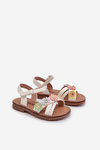 Children's Sandals with Velcro Closure with Flowers White Nestalee