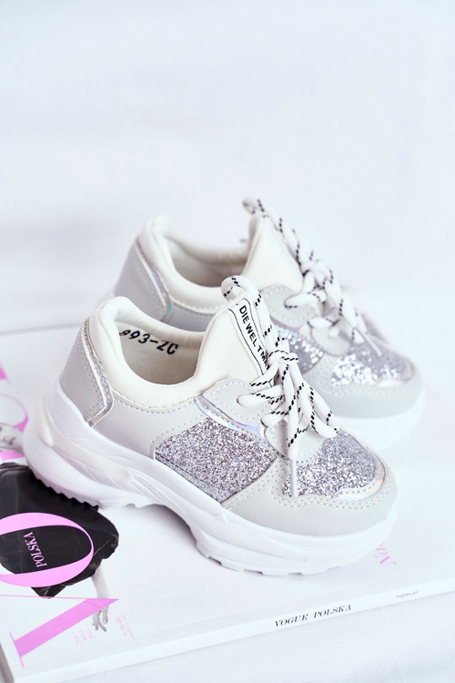 Children's Sports Shoes with Brocade Silver Matilda