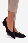 Block heel pumps with eco suede black Karielle