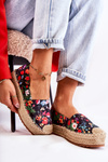 Fashionable Slip-On Espadrilles In Flowers Black Morice