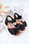 Children's Sandals With Bow Black Abbie