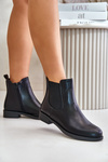 Insulated Flat Chelsea Boots With Zipper Black Tinra