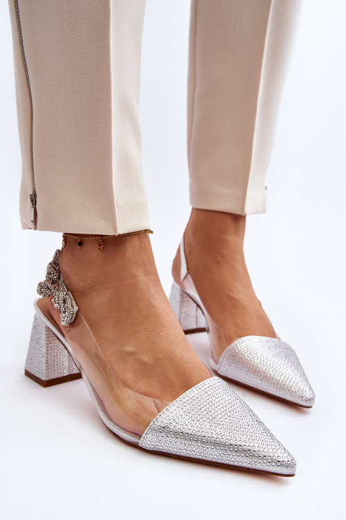 Elegant Pointed Toe Pumps D&A MR91292-1 Silver