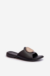 Women's Flat Heel Sandals with Decoration Black Rivashea