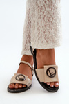 Women's Sandals With Decoration S.Barski KV27-045 Gold