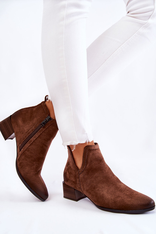 Women's Classic Boots With Zipper Brown Ellene