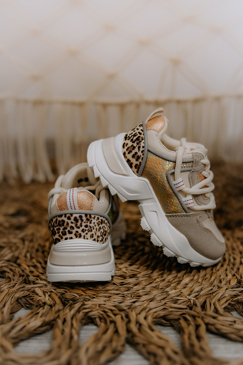 Dziecięce Sportowe Buty Sneakersy Beżowe Rommie