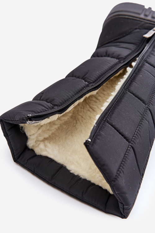 Damskie Śniegowce Ciepłe Na Zamek Czarne Progress PROGJ-24-144