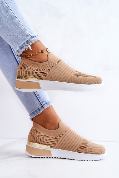 Buty Sportowe Materiałowe Beżowe Lorento