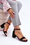 Low Heel Suede Sandals Black Quincy