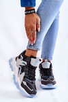 Women's Sport Shoes On A Massive Platform Big Star KK274386 Black-Grey