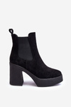 Leather Boots On A Massive Heel Black Sunilda