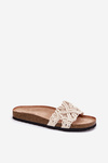 Women's Flip Flops On Cork Platform Beige Timaxrre