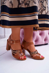 Women's Elegant Camel Stephani Stiletto Sandals