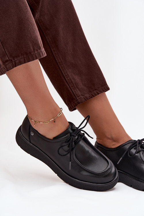 Damskie Półbuty Skóra Naturalna Czarne Maciejka K7189-01