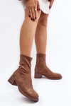 Women's low heeled ankle boots brown Aphroteia
