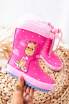 Children's Rubber Galoshes boots Fushia Giraffe Glynnala