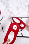 Children's Christmas Slippers With Santa Claus Red Let It Snow