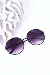 Black Round Sunglasses With Ombre Lenses