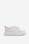 Women's Leather Sneakers with Decorations White Dysuria