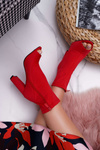 Women's Stiletto Boots Lycra Open Toe Red First