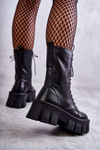 Leather warm boots GOE KK2N4013 Black