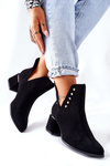Women's Suede Boots With Cut outs Lewski  Black 3074/B