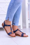 Navy Blue Comfortable Women's Flat Sandals Dubi